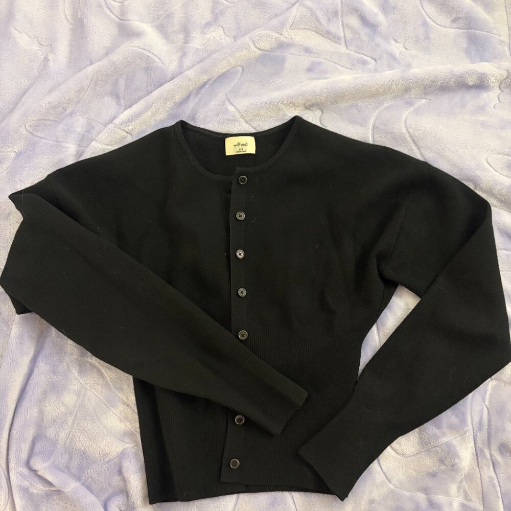 Aritzia Wilfred Golightly Cardigan in Black with tags - Picture 2 of 6